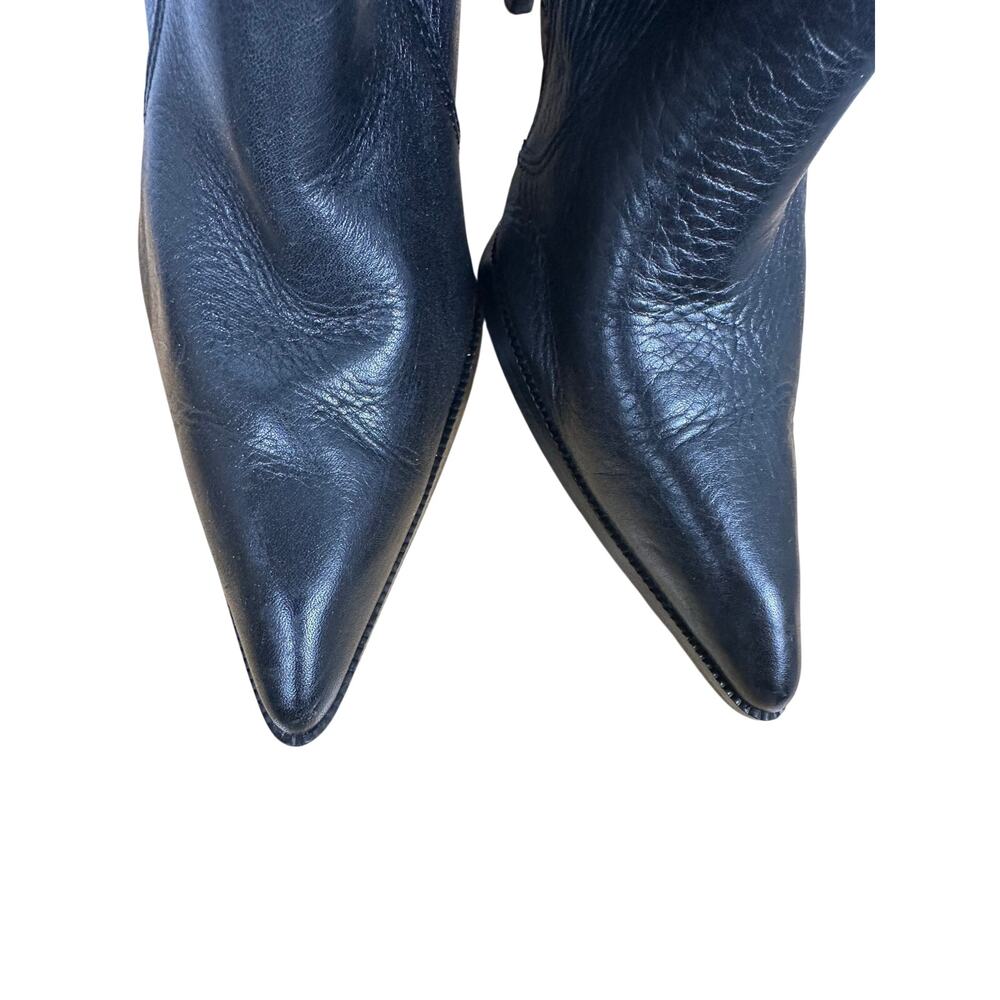 Harley-Davidson Women's Black Leather Stiletto Pointed-Toe Boots Size 8.5 - Picture 5 of 9